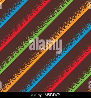 Abstract colorato modello senza cuciture con uno sfondo con linee di grunge illustrazione vettoriale. Abstract tratto di pennello pattern. Le linee colorate con spruzzi. Retro Illustrazione Vettoriale