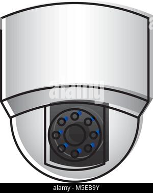 Il soffitto della telecamera di sorveglianza security technology Illustrazione Vettoriale