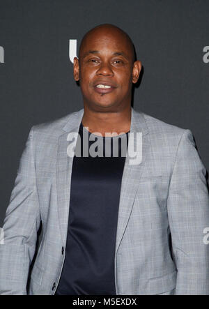 HOLLYWOOD, CA - febbraio 22: Bokeem Woodbine, a Premiere di Stati Uniti d'America della rete 'irrisolti : gli omicidi di Tupac e il famigerato B.I.G.' all'Avalon di Hollywood di Febbraio 22, 2018. Credito: Faye Sadou/MediaPunch Foto Stock