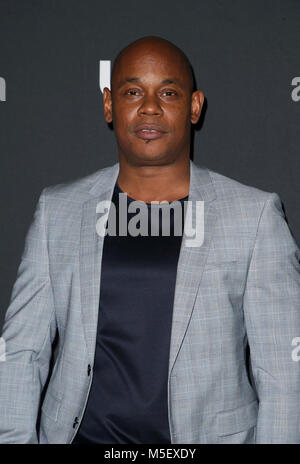 HOLLYWOOD, CA - febbraio 22: Bokeem Woodbine, a Premiere di Stati Uniti d'America della rete 'irrisolti : gli omicidi di Tupac e il famigerato B.I.G.' all'Avalon di Hollywood di Febbraio 22, 2018. Credito: Faye Sadou/MediaPunch Foto Stock