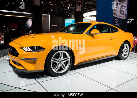 Francoforte, Germania - Sep 13, 2017: 2018 Ford Mustang GT auto sportiva a Francoforte IAA Motor Show. Foto Stock