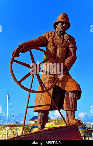 Seaham Durham Harbour e il timoniere da Ray Lonsdale Foto Stock