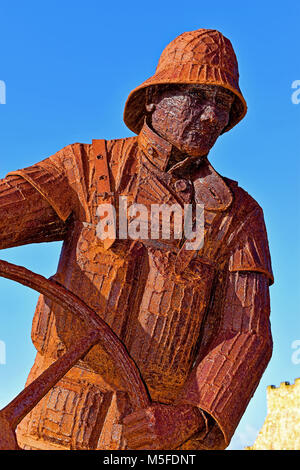 Seaham Durham Harbour e il timoniere da Ray Lonsdale Foto Stock