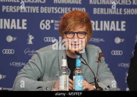 Berlino, Germania. 23 Febbraio, 2018. Conferenza stampa presso il Grand Hyatt Hotel di Berlino/Germania per " il cantautore" dalla 68Berlinale. ed sheeran Foto Stock