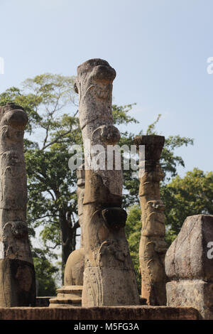 Polonnaruwa quadrangolo Nord provincia centrale dello Sri Lanka la Lotus Mandapa Pavilion di Nissankamalla Foto Stock