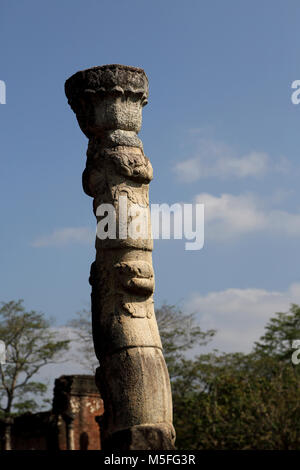 Polonnaruwa quadrangolo Nord provincia centrale dello Sri Lanka la Lotus Mandapa Pavilion di Nissankamalla Foto Stock