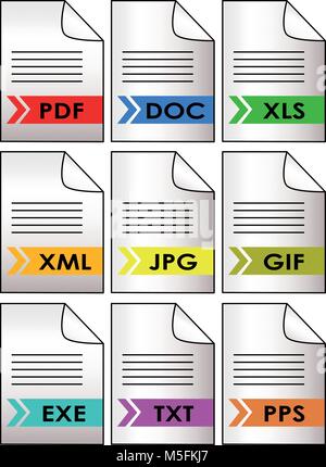 I formati di file di icona set - vettore Illustrazione Vettoriale