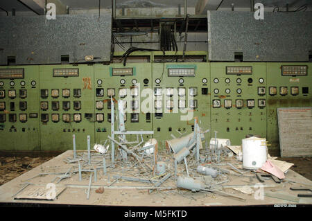 Sala di controllo fabbrica chimica di Bhopal, Madhya Pradesh, India, Asia Foto Stock