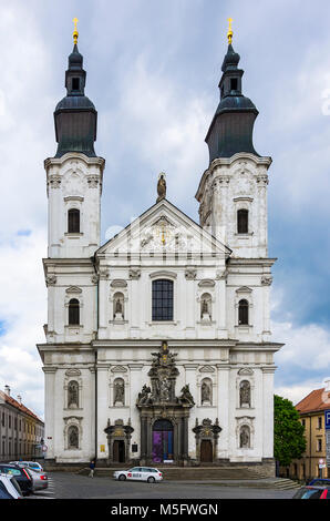 Klatovy, Repubblica ceca - La Chiesa Gesuita dell Immacolata Concezione della Vergine Maria e di San Ignazio di Loyola. Foto Stock