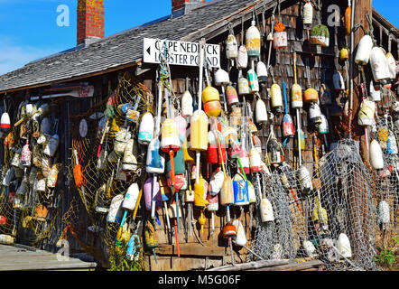 Cape Neddick lobster shack in pozzetti, Maine Foto Stock