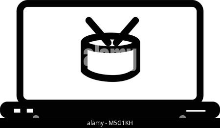 Online shopping bag linea di icona di stile di contorno isolati su sfondo bianco per il web e mobile app design, illustrazione vettoriale Illustrazione Vettoriale