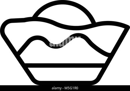 Benna icona linea. Outline e riempito di segno del vettore, lineare e il pittogramma completo isolato su bianco, illustrazione del logo Illustrazione Vettoriale