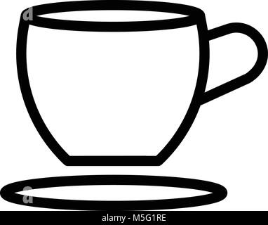 Bollitore per tè o caffè tazza icona, contorno e riempito di segno del vettore, lineare e il pittogramma completo isolato su bianco, illustrazione del logo Illustrazione Vettoriale