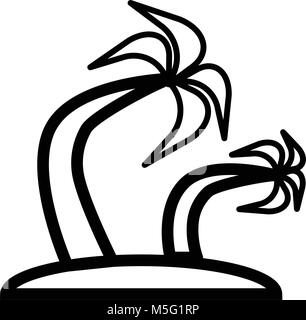 Albero di Palma linea di icona di stile di contorno isolati su sfondo bianco, l'illustrazione è piatto, vettore, pixel perfette per il web e la stampa. Lineare e di Stokes Illustrazione Vettoriale