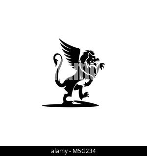 Logo minimale del black griffin illustrazione vettoriale. Illustrazione Vettoriale