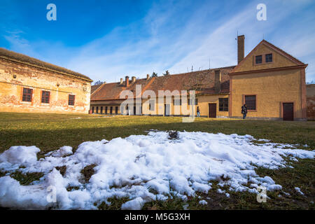 Il Memoriale di Terezin era un medievale fortezza militare che è stato usato come un campo di concentramento in WW2, Repubblica Ceca. Foto Stock