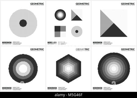 Mezzitoni universale forme geometriche per la progettazione Illustrazione Vettoriale