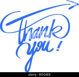 Vi ringrazio citazione scritta a mano. Illustrazioni vettoriali concetto. Pronto per la stampa di poster e biglietto di auguri Design. Illustrazione Vettoriale