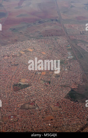 Vista aerea di Soweto Township, Sud Africa, Foto Stock