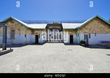 Vista della Fremantle Prison situato vicino a Perth in Australia occidentale, ora un museo memoriale e un sito Patrimonio Mondiale dell'UNESCO Foto Stock