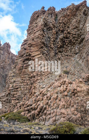 El Catedral, rock affioramento di rocce basaltiche, a Las Canadas, El Tiede, Tenerife Foto Stock