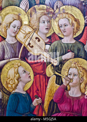 Chiesa di Santa Maria delle Grazie, museo, coro di angeli musicanti, San Giovanni Valdarno, Toscana, Italia Foto Stock