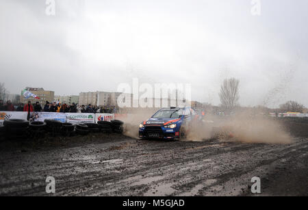 Varsavia, Polonia - 12 dicembre 2015: 53-th Barborka rally polacco leggendario rally cross rally Foto Stock