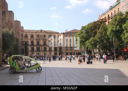 Pla Catedral de la Seu Barri Gotic Barcellona Spagna Autunno 2017 Foto Stock