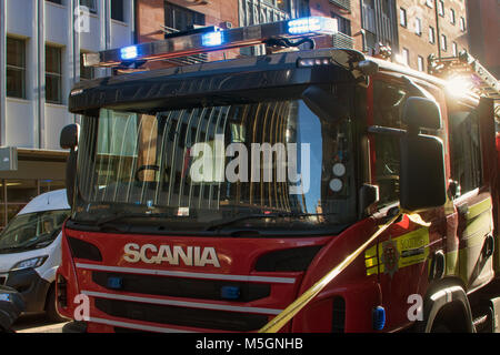 Scottish fuoco e il servizio di soccorso fire appliance, Glasgow, Scozia Foto Stock