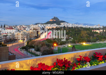 Il Monte Lycabettus Atene, Grecia Foto Stock