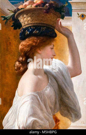 Una ragazza con un cesto di frutta (Eucharis) da Frederic Leighton (1830-1896), olio su tela, 1863 Foto Stock