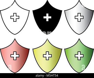 Icona dello scudo set - vettore Illustrazione Vettoriale
