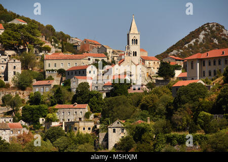 Lastovo città vecchia, isola di Lastovo, Croazia Foto Stock