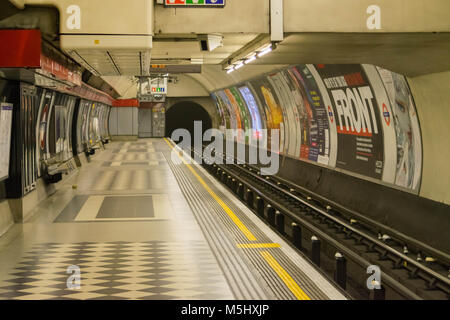 Londra, Regno Unito, 17 Febbraio 2018: la stazione della metropolitana di Londra Foto Stock