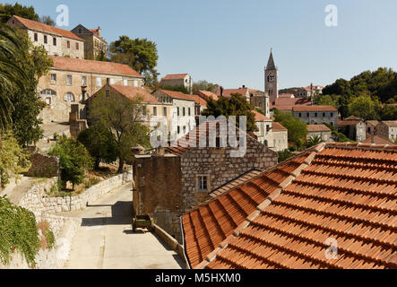 Lastovo città vecchia, isola di Lastovo, Croazia Foto Stock