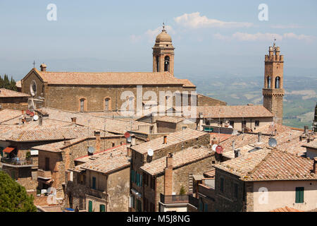 Cityscape, Montalcino, Toscana, Italia, Europa Foto Stock