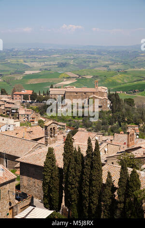 Cityscape, Montalcino, Toscana, Italia, Europa Foto Stock