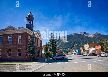 La vecchia città mineraria di Silverton, Colorado, STATI UNITI D'AMERICA Foto Stock