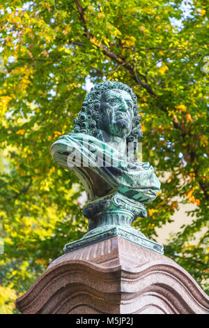 Busto di Johann Friedrich Böttcher,co-inventore della porcellana dura,Meißen,Sassonia, Germania Foto Stock