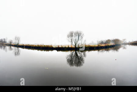 Waveney Fiume in inverno a geldeston norfolk confine SUFFOLK REGNO UNITO Foto Stock