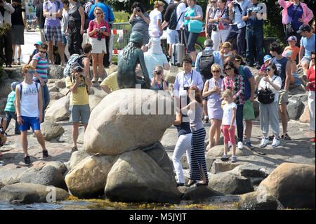 Den Lille Havfrue (Sirenetta) progettato da Edvard Eriksen nel 1913 in Langelinie a Copenhagen, in Danimarca. 6 agosto 2015 © Wojciech Strozyk / Alamy Foto Stock