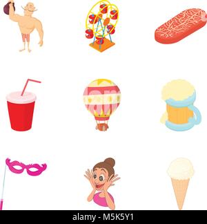Street follia set di icone, stile cartoon Illustrazione Vettoriale
