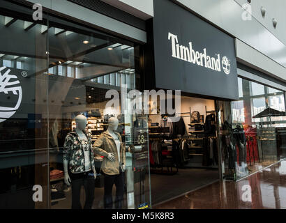 Hong Kong, febbraio 15, 2018: Timberland store in Hong Kong. Foto Stock