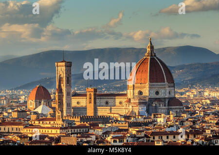 Vista superiore del Duomo di Firenze Foto Stock