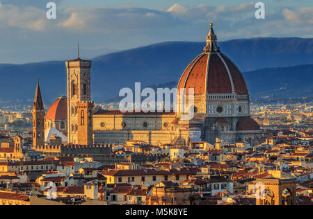 Vista superiore del Duomo di Firenze Foto Stock