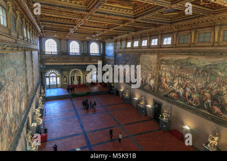 Palazzo Vecchio: il Salone dei Cinquecento Foto Stock