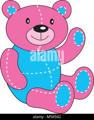 Un patchwork stilizzata bear Illustrazione Vettoriale