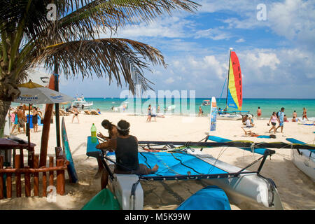 Strand von Playa del Carmen, Mexiko, Karibik | spiaggia di Playa del Carmen, Messico, Caraibi Foto Stock