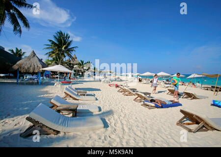 Strand von Playa del Carmen, Mexiko, Karibik | spiaggia di Playa del Carmen, Messico, Caraibi Foto Stock