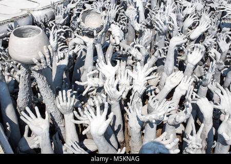 CHIANG RAI, Thailandia, febbraio 20, 2017 - Wat Rong Khun, Il Tempio bianco, Chiang Rai, Thailandia Foto Stock